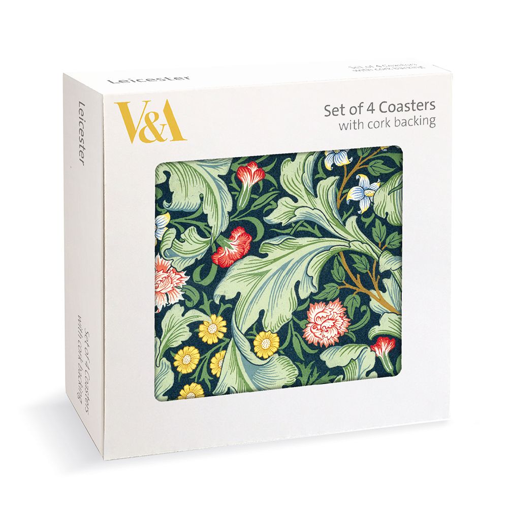 Museums & Galleries V&A PMP 008 Leicester Wallpaper Set of 4 Coasters