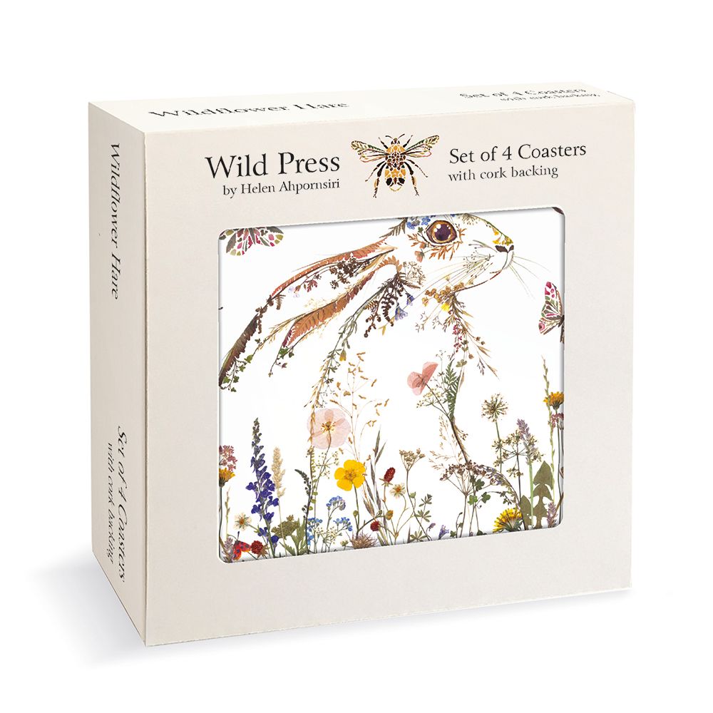 Museums & Galleries Wild Press CMP 011 Wildflower Hare Set of 4 Coasters