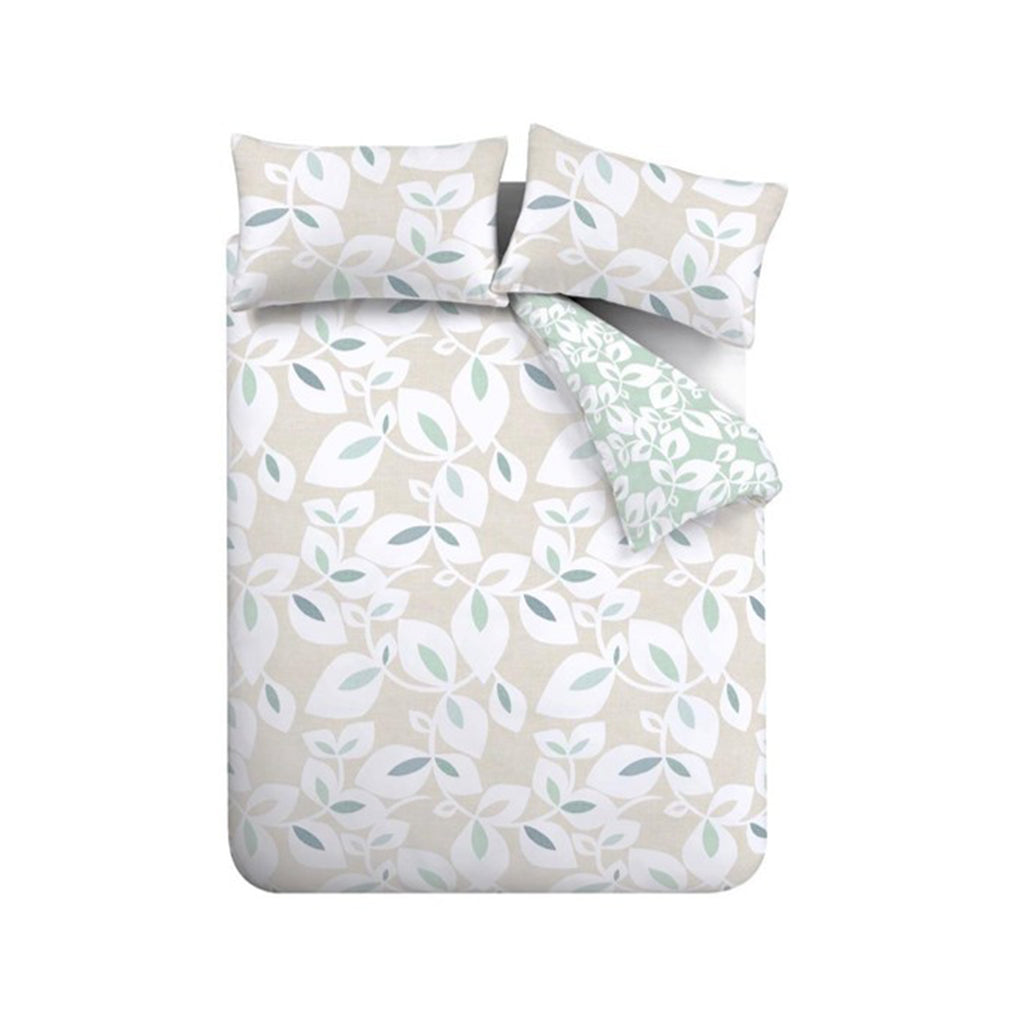 Catherine Lansfield Inga Leaf Natural Duvet Set