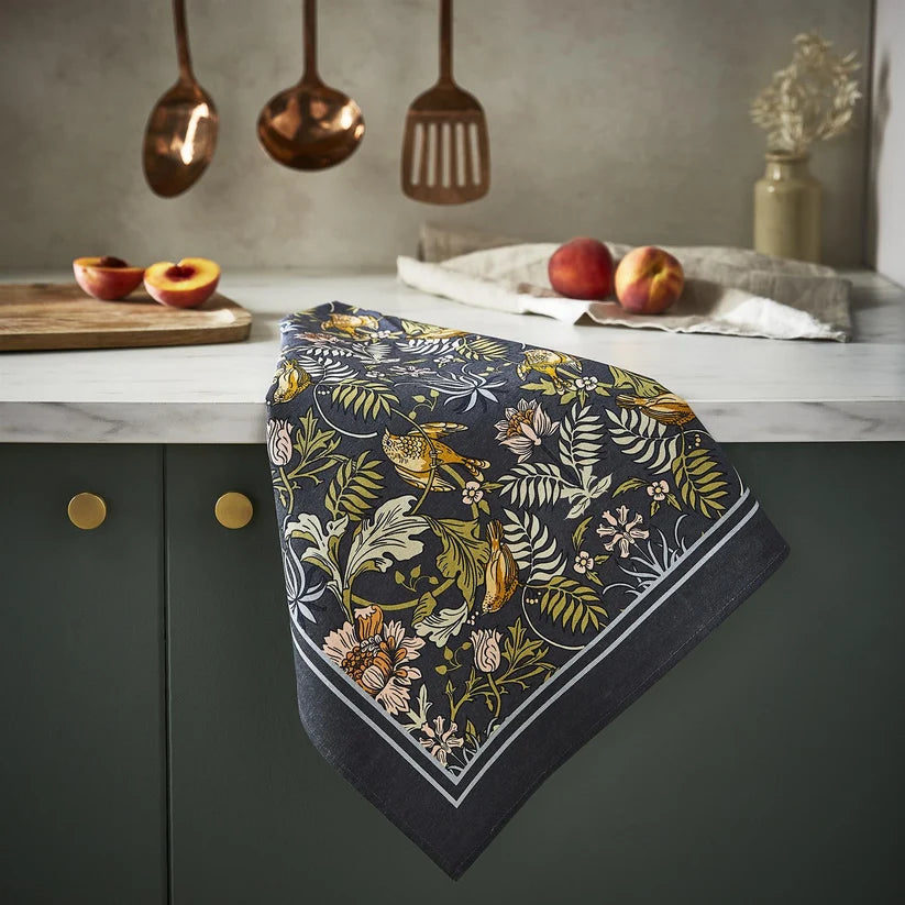 Ulster Weavers Finch & Flower Navy Cotton Tea Towel