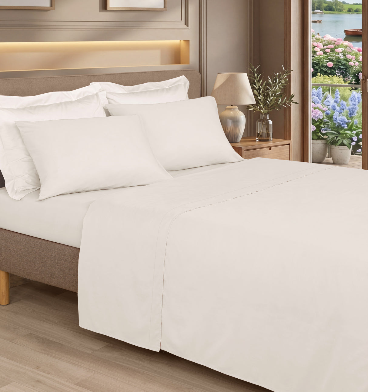 Charmed Interiors 100% Cotton 300 Thread Count Sateen Champagne Sheets