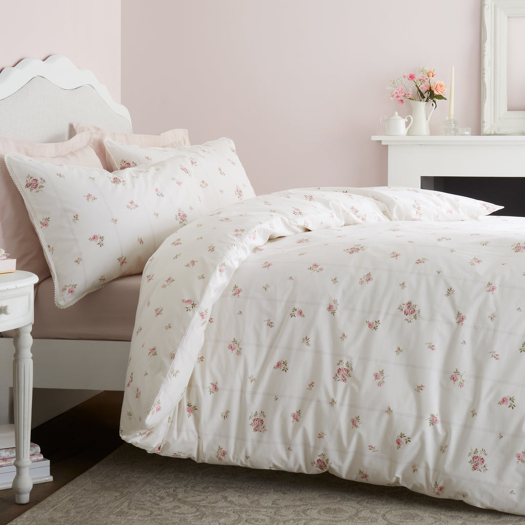 Bianca Vintage Rosebud Lace Cream Duvet Set