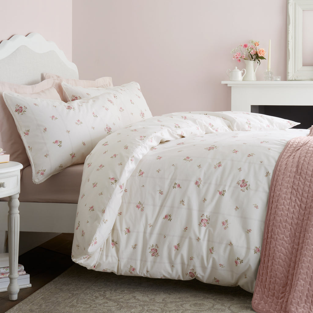 Bianca Vintage Rosebud Lace Cream Duvet Set