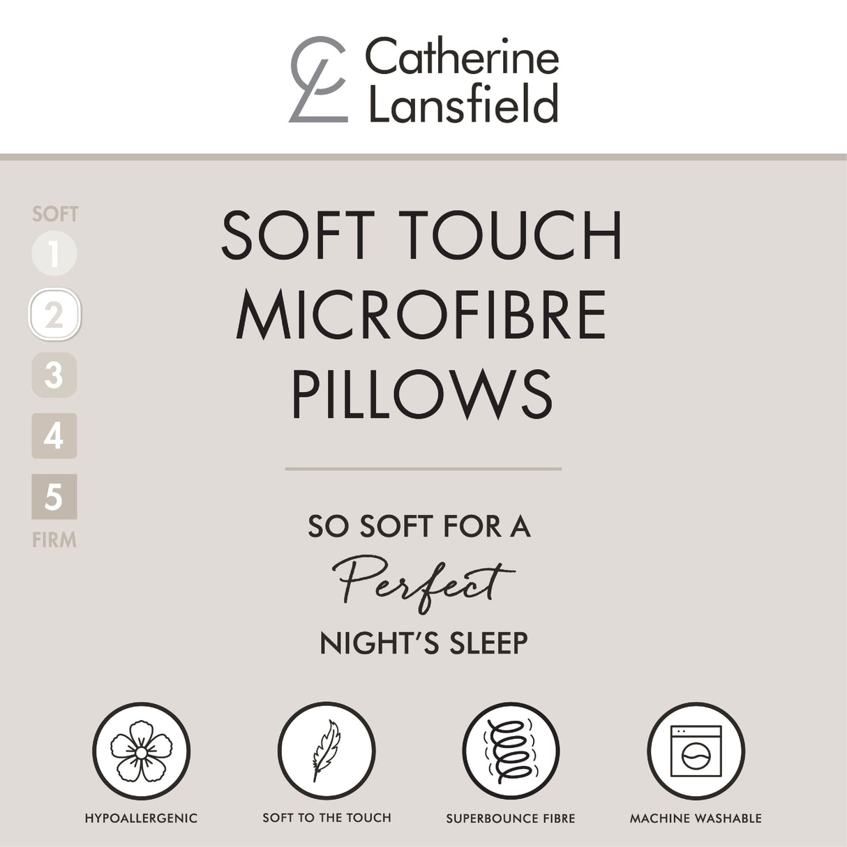 Catherine Lansfield Soft Touch Microfibre Pillow Pair