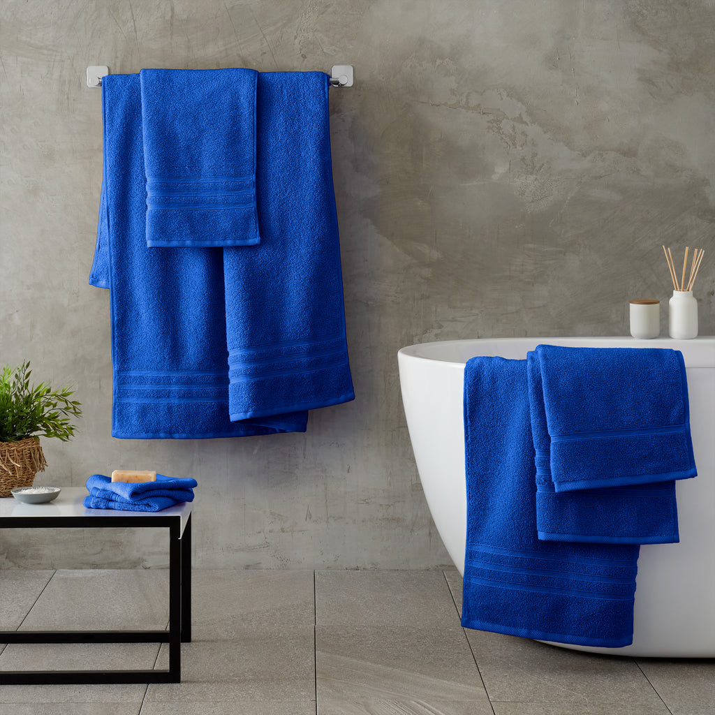 Catherine Lansfield Zero Twist 100% Cotton 450gsm Cobalt Blue Towels