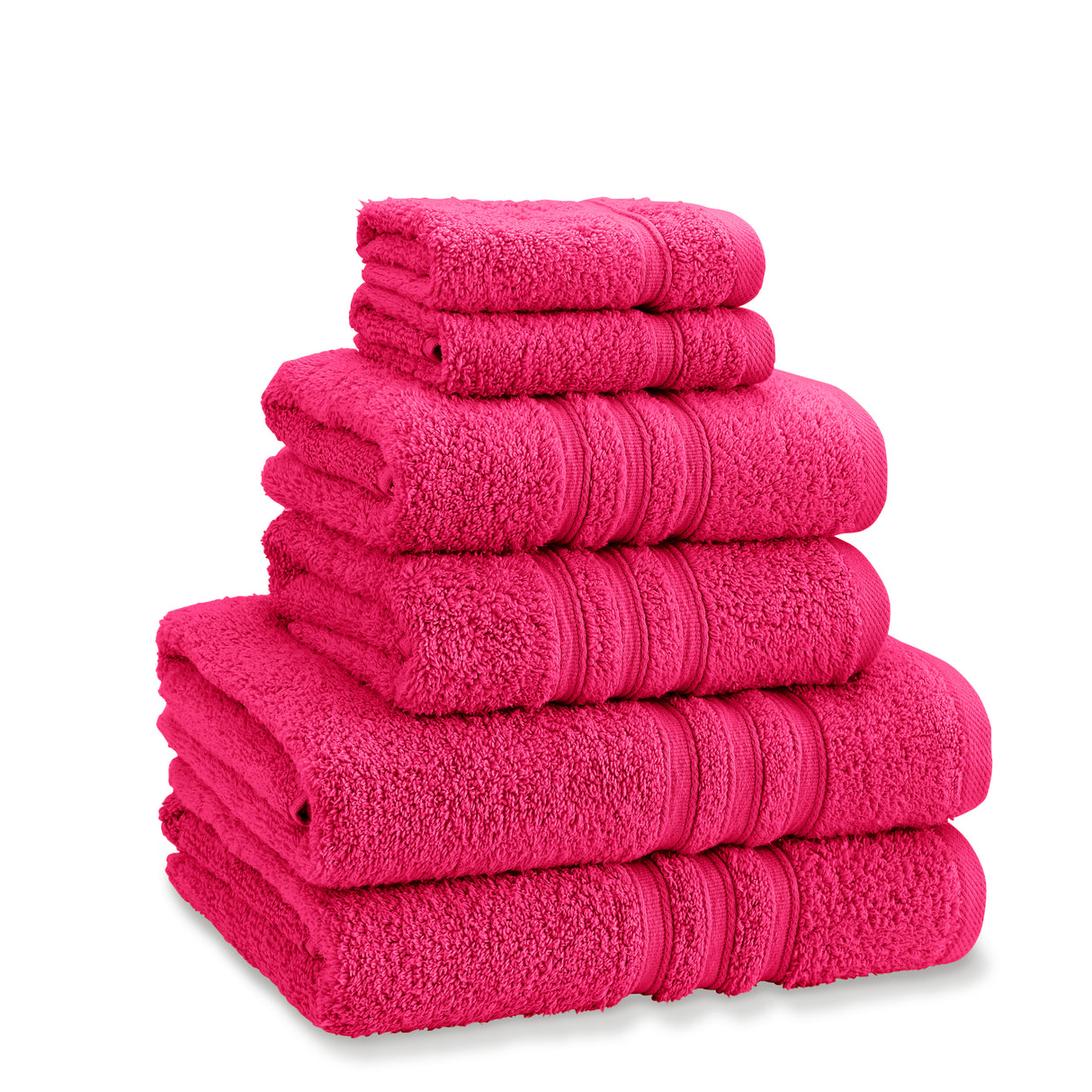 Catherine Lansfield Zero Twist 100% Cotton 450gsm Hot Pink Towels