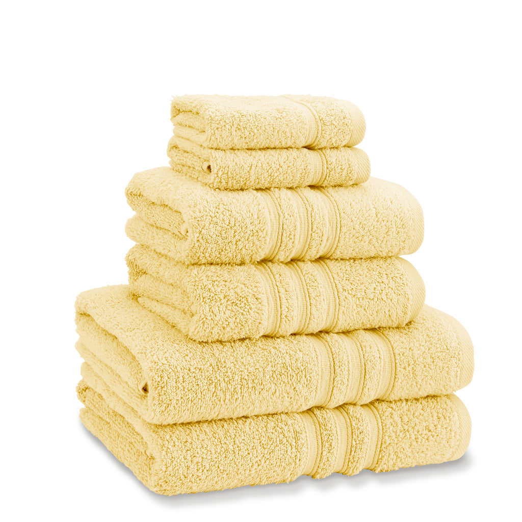 Catherine Lansfield Zero Twist 100% Cotton 450gsm Yellow Towels