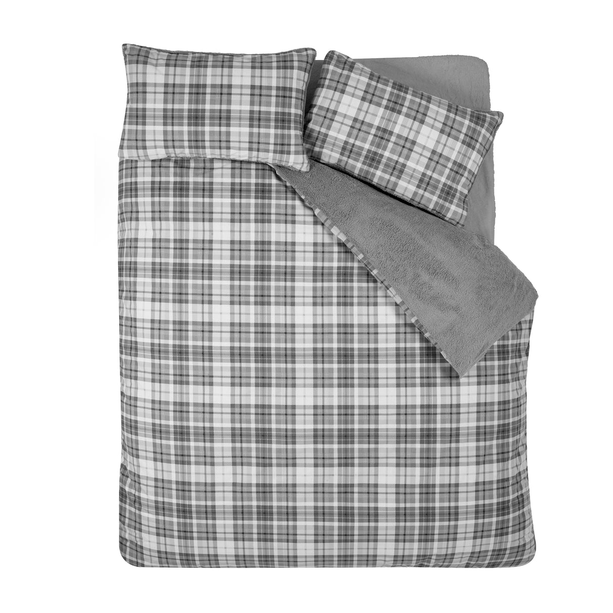 Catherine Lansfield Cosy Sherpa Check Duvet Set