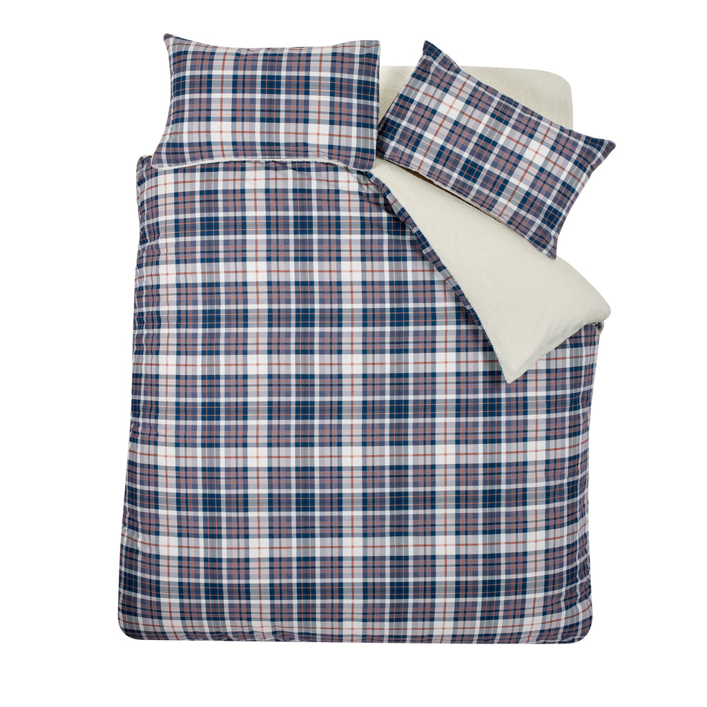 Catherine Lansfield Cosy Sherpa Check Duvet Set