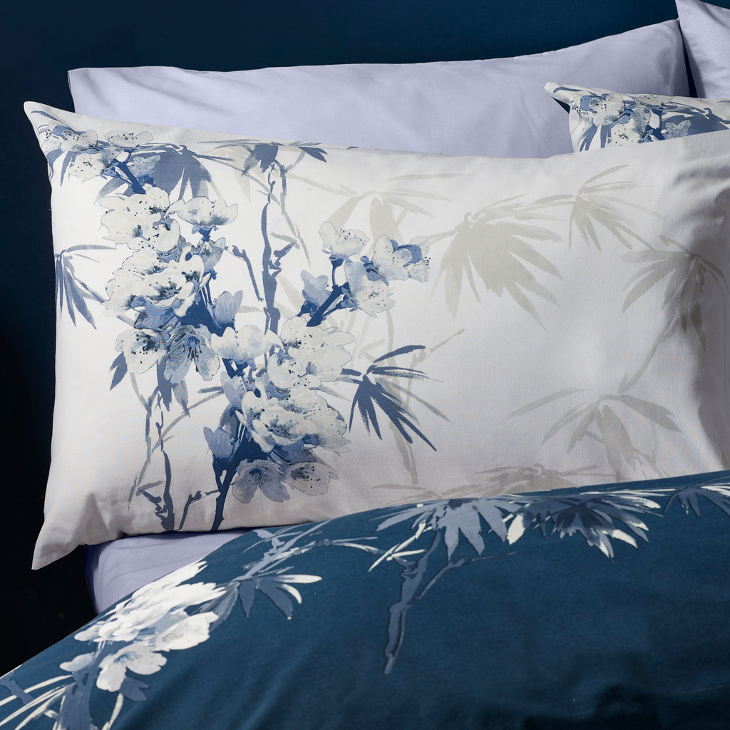 Catherine Lansfield Kyoto Floral Blue Duvet Set