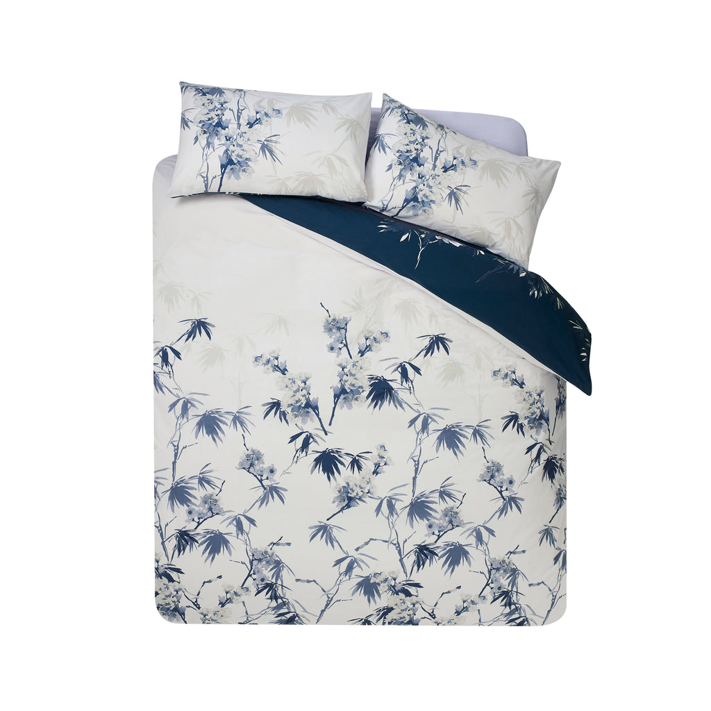 Catherine Lansfield Kyoto Floral Blue Duvet Set