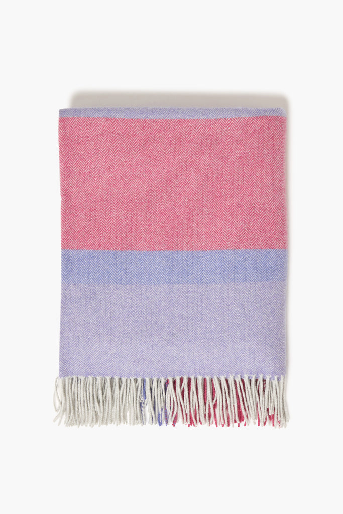 Foxford 4397/C3 Lambswool Aine Pink & Purple 140cm x 180cm Throw