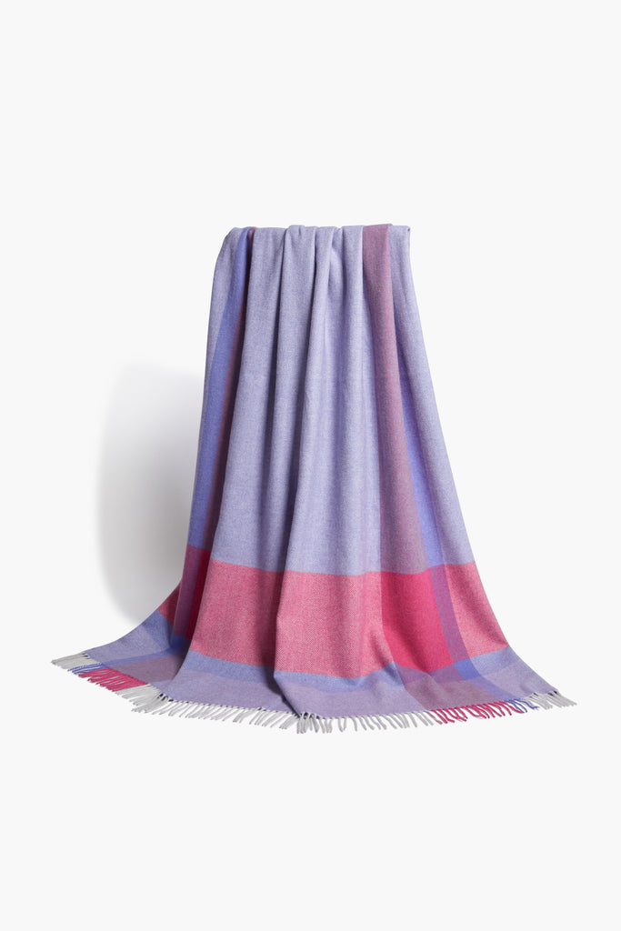 Foxford 4397/C3 Lambswool Aine Pink & Purple 140cm x 180cm Throw