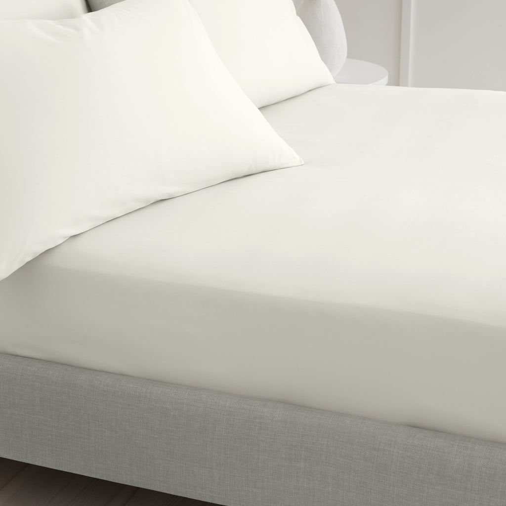 Bianca 200 Thread Count 100% Cotton Percale Cream Sheets