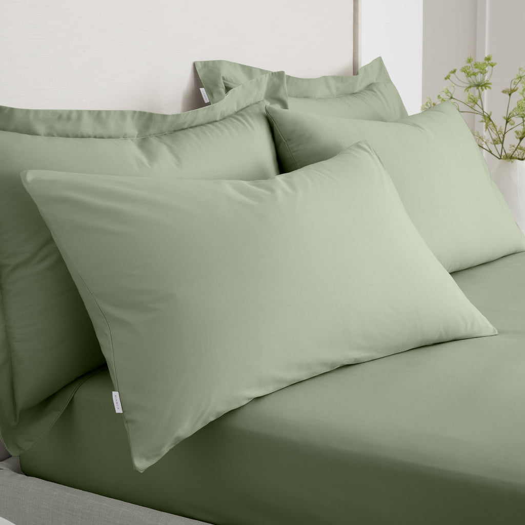Bianca 200 Thread Count 100% Cotton Percale Sage Sheets