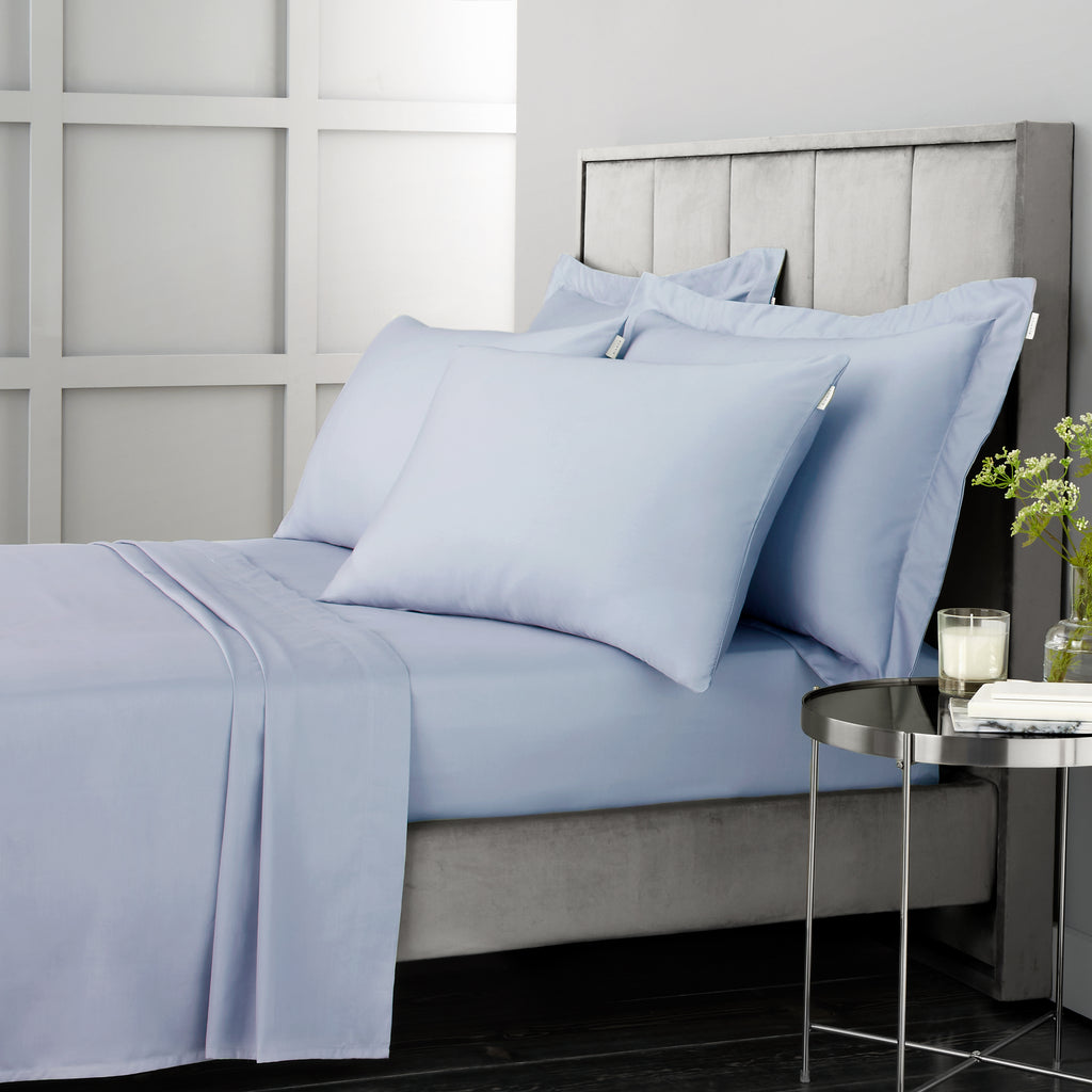 Bianca 400 Thread Count 100% Pure Cotton Sateen Blue Sheets