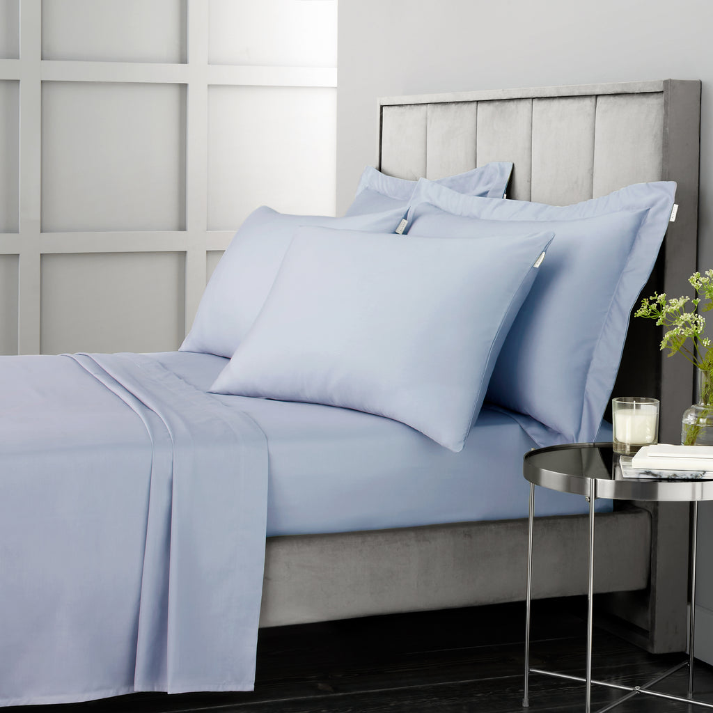 Bianca 400 Thread Count 100% Pure Cotton Sateen Blue Sheets