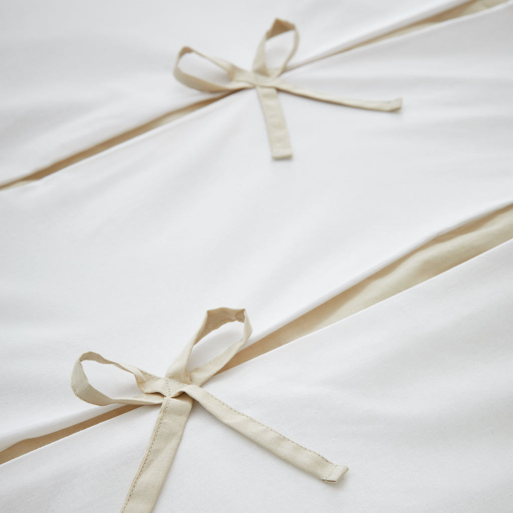 Catherine Lansfield Milo Bow Natural Duvet Set
