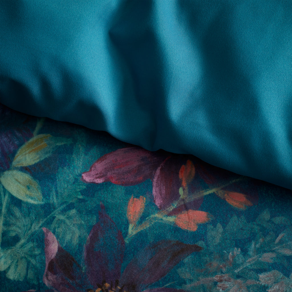 Bridgerton Romantic Floral Teal Duvet Set