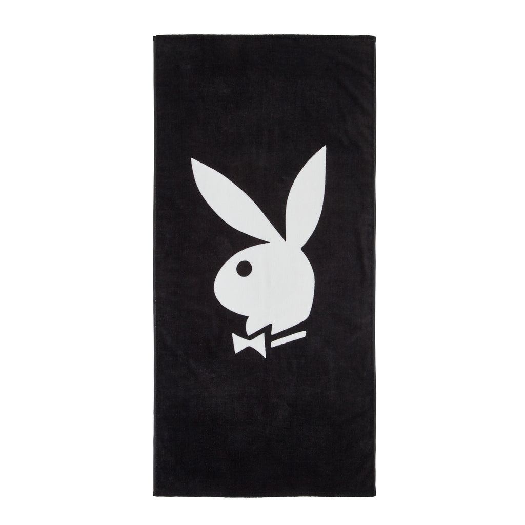 Playboy Classic Bunny Black/White 76cm x 160cm Beach Towel