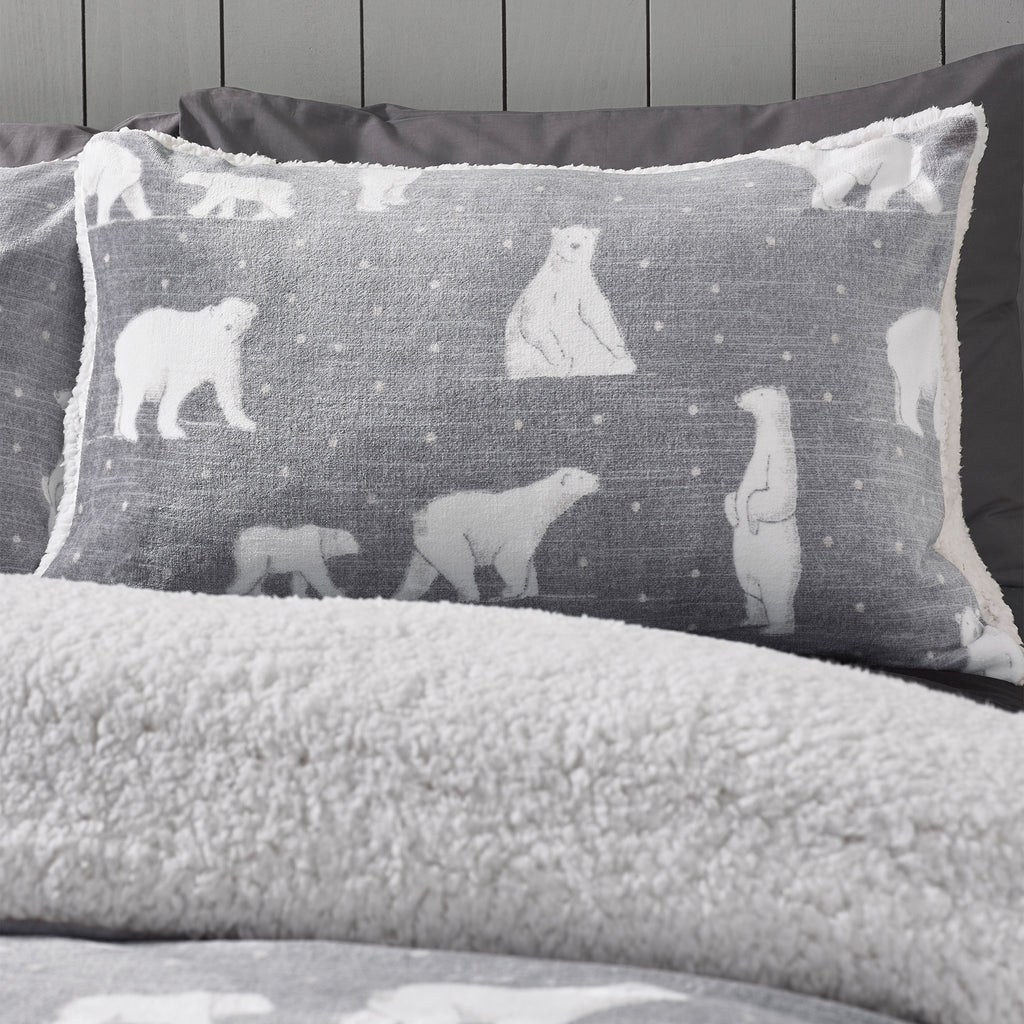 Catherine Lansfield Cosy Polar Bear Grey Duvet Set