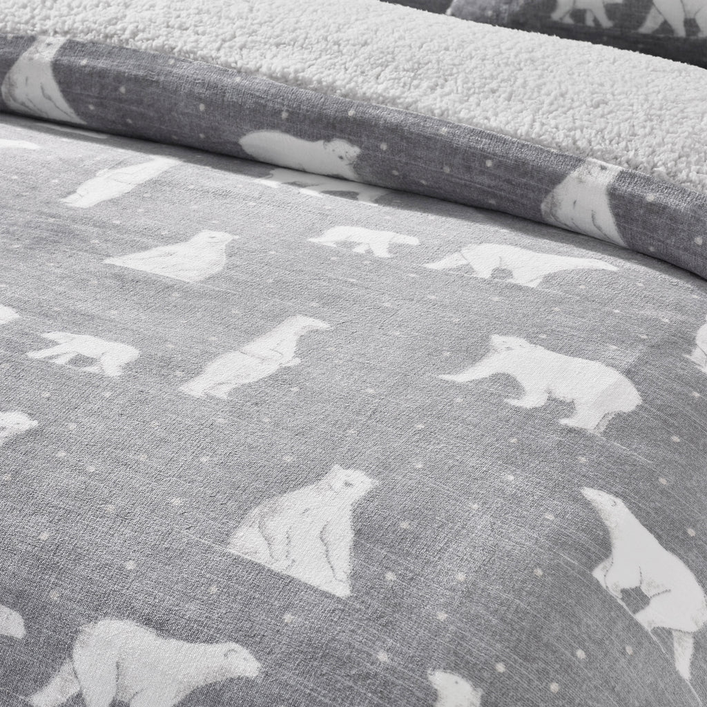 Catherine Lansfield Cosy Polar Bear Grey Duvet Set