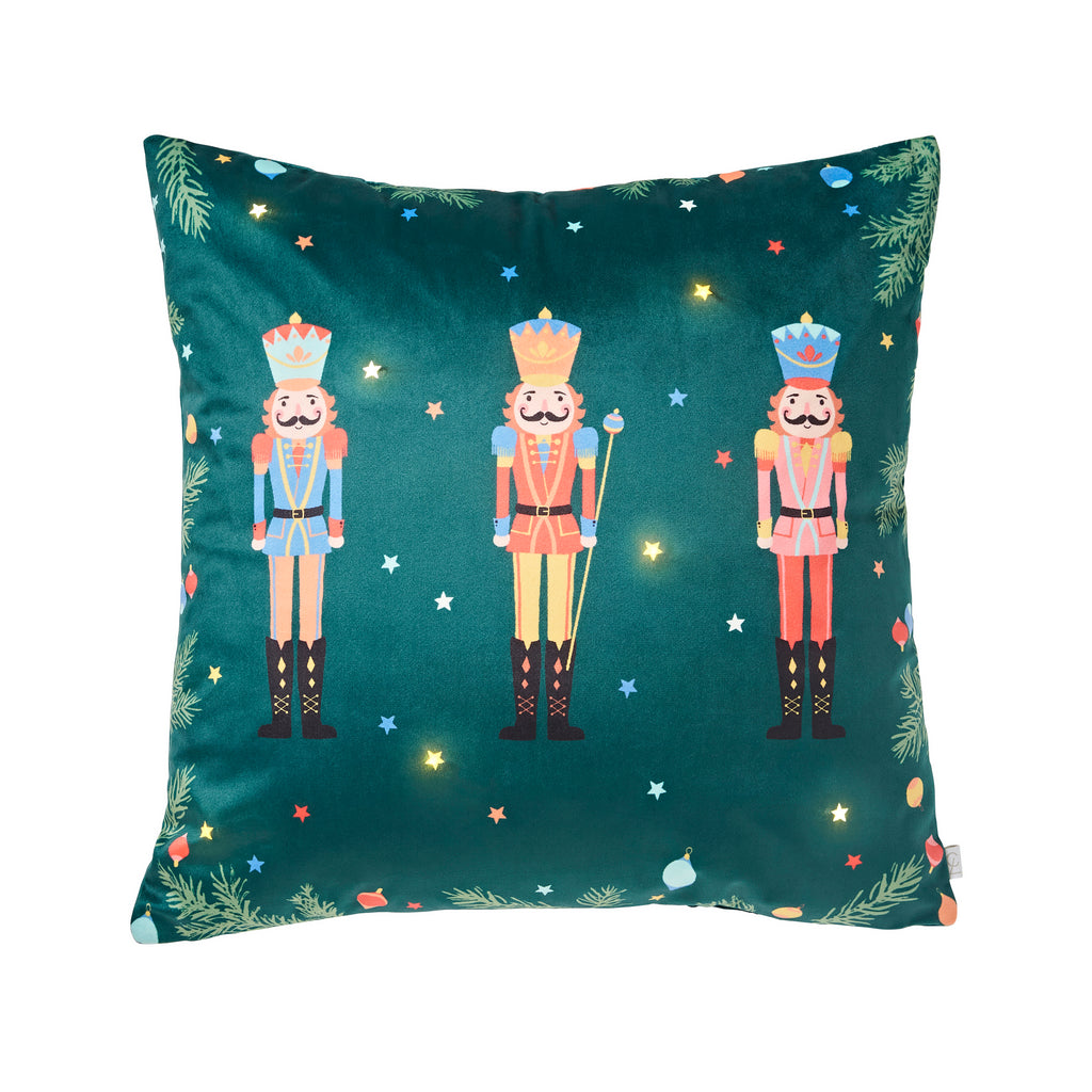 Catherine Lansfield Nutcracker Green Light Up 45cm x 45cm Cushion