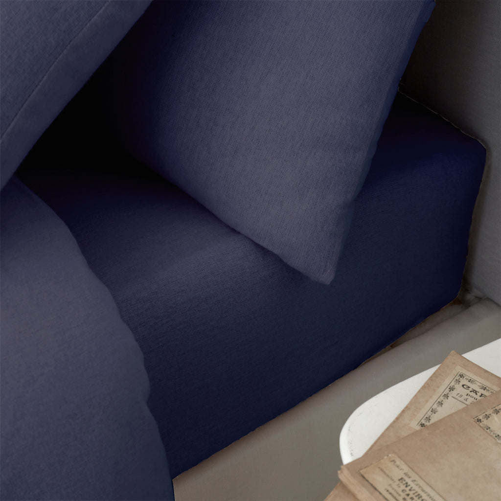 Catherine Lansfield 100% Cotton Brushed Cotton 165gsm Navy Sheets
