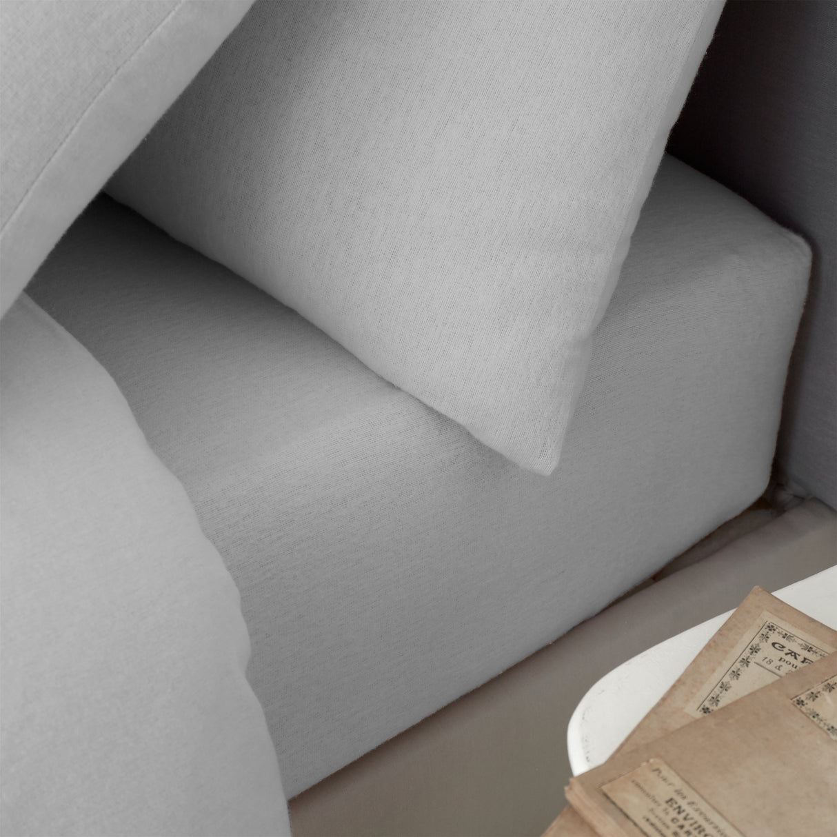 Catherine Lansfield 100% Cotton Brushed Cotton 165gsm Grey Sheets