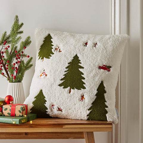 Catherine Lansfield Cosy Boucle Christmas Tree 45cm x 45cm Cushion
