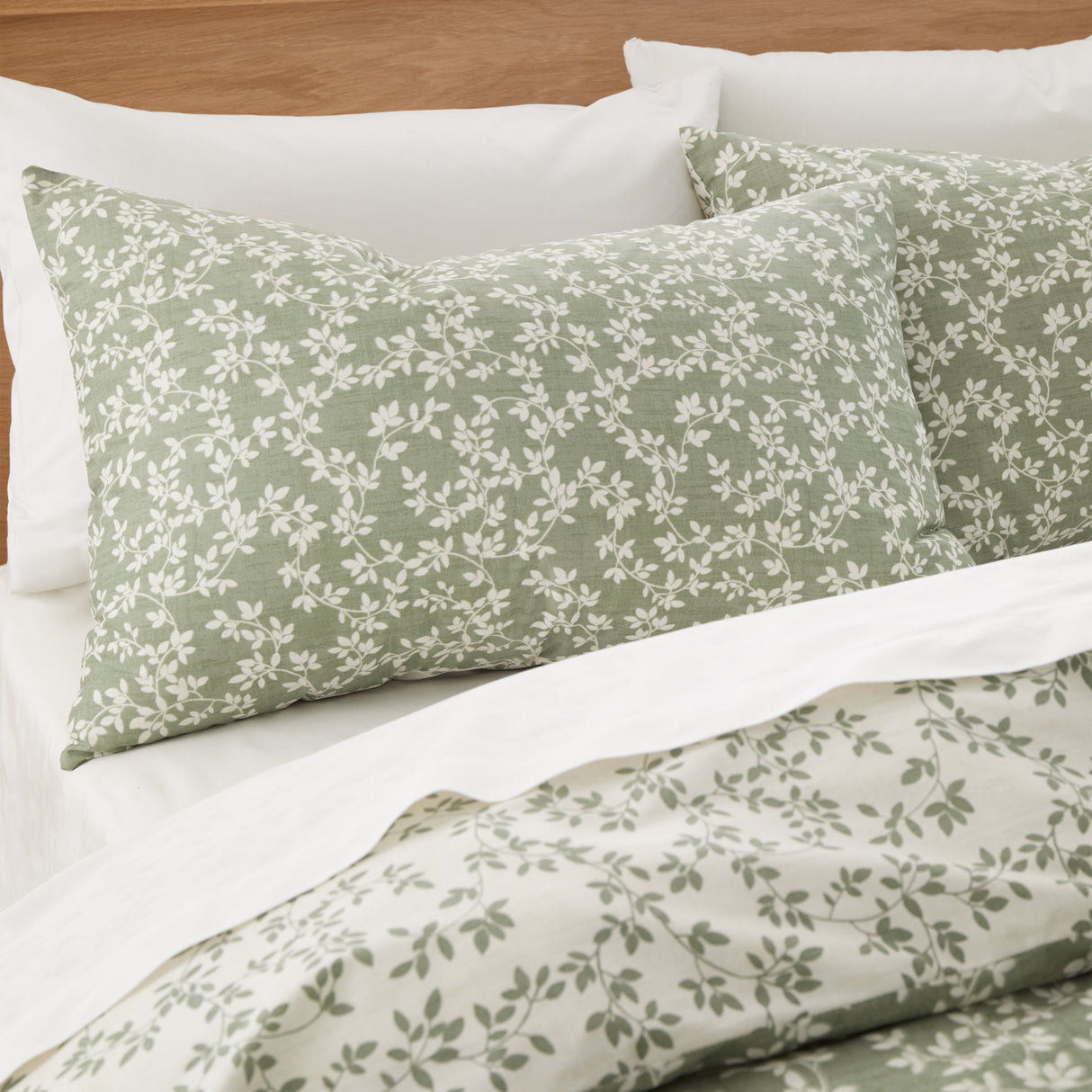 Bianca Shadow Leaves Green Duvet Set