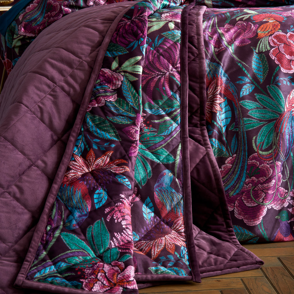 Bridgerton Kate Floral Plum Duvet Set