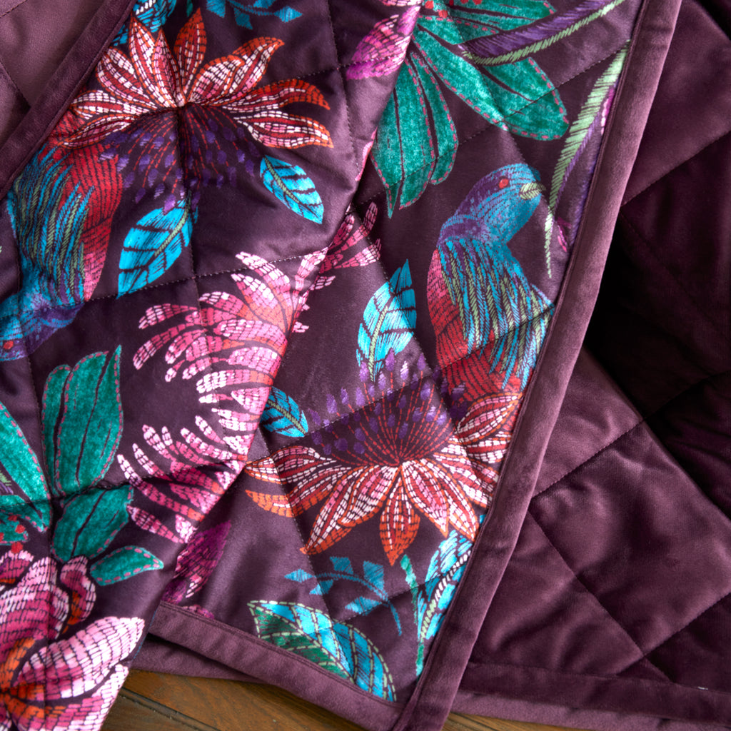 Bridgerton Kate Floral Plum Duvet Set