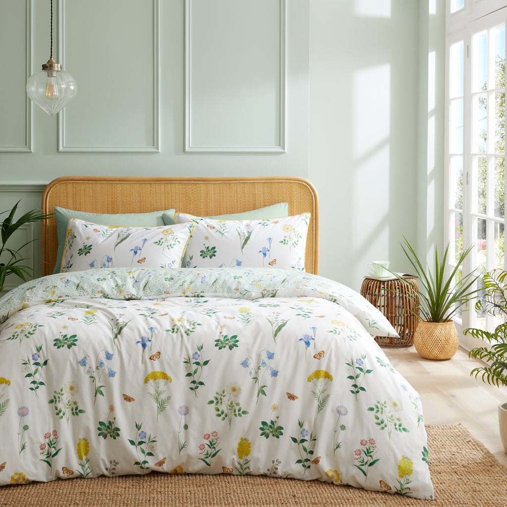 Royal Horticultural Society Botanical Cottage Garden White Duvet Set