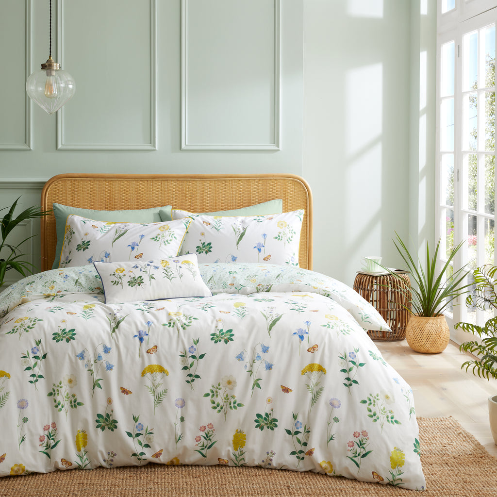 Royal Horticultural Society Botanical Cottage Garden White Duvet Set