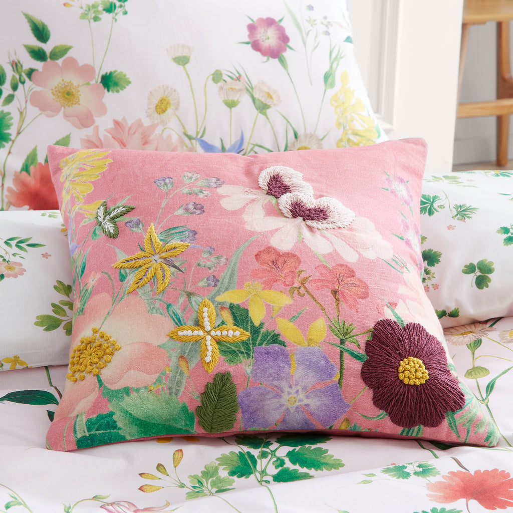 Royal Horticultural Society Botanical Cottage Meadow Pink Duvet Set