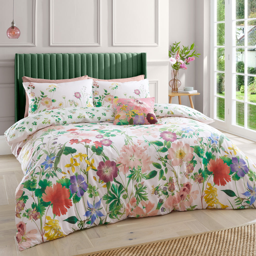 Royal Horticultural Society Botanical Cottage Meadow Pink Duvet Set