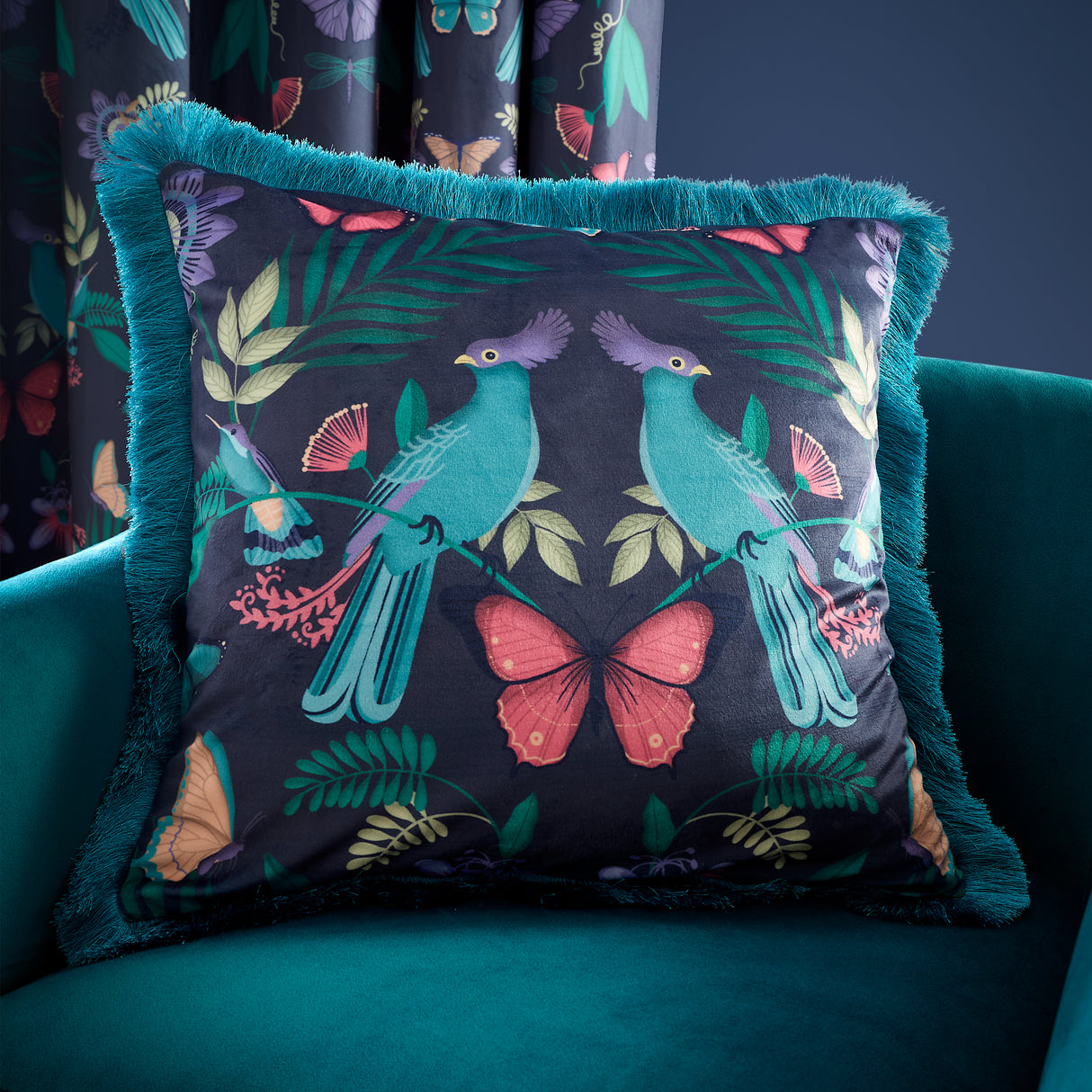 Catherine Lansfield Mya Tropical Birds Duckegg Duvet Set