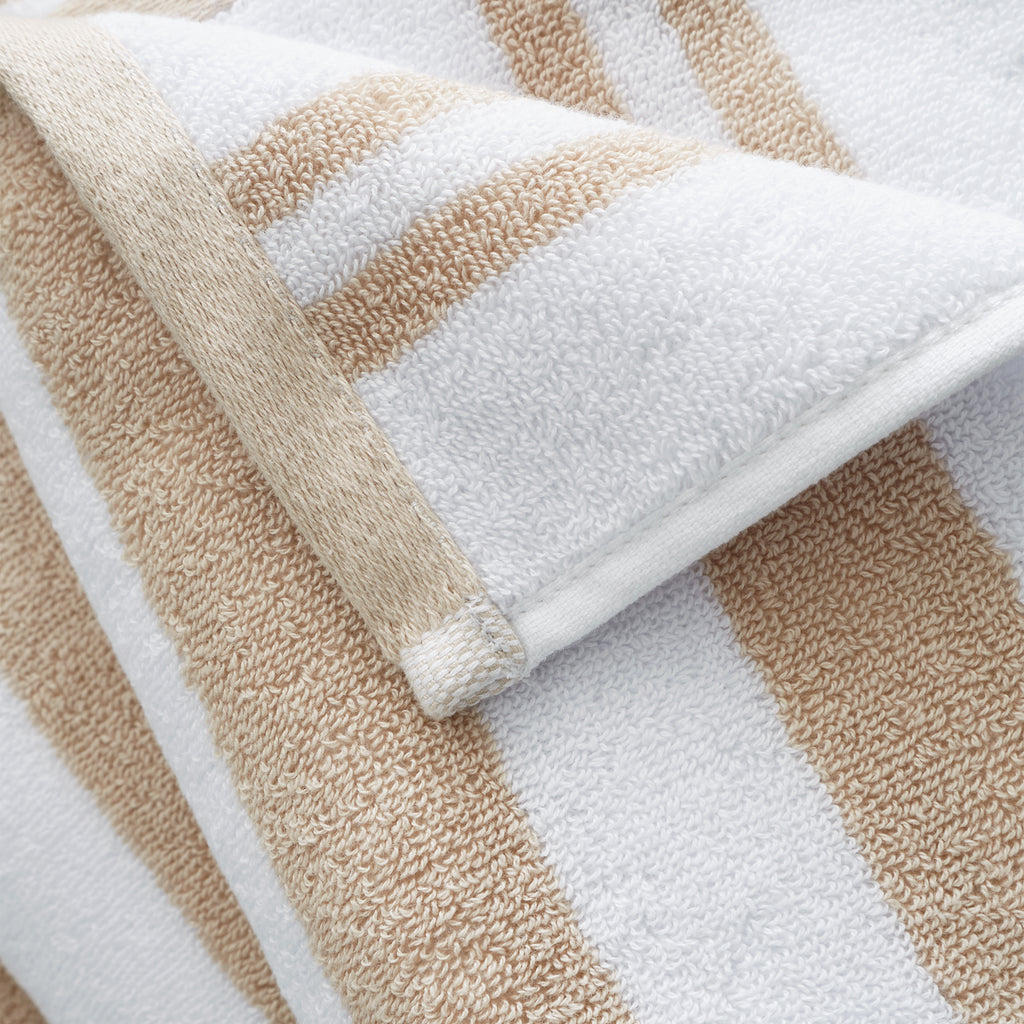 Bianca Reversible Stripe Jacquard 100% Pure Cotton 600gsm Natural Towels