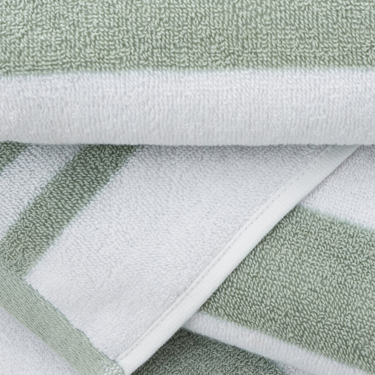 Bianca Reversible Stripe Jacquard 100% Pure Cotton 600gsm Sage Towels