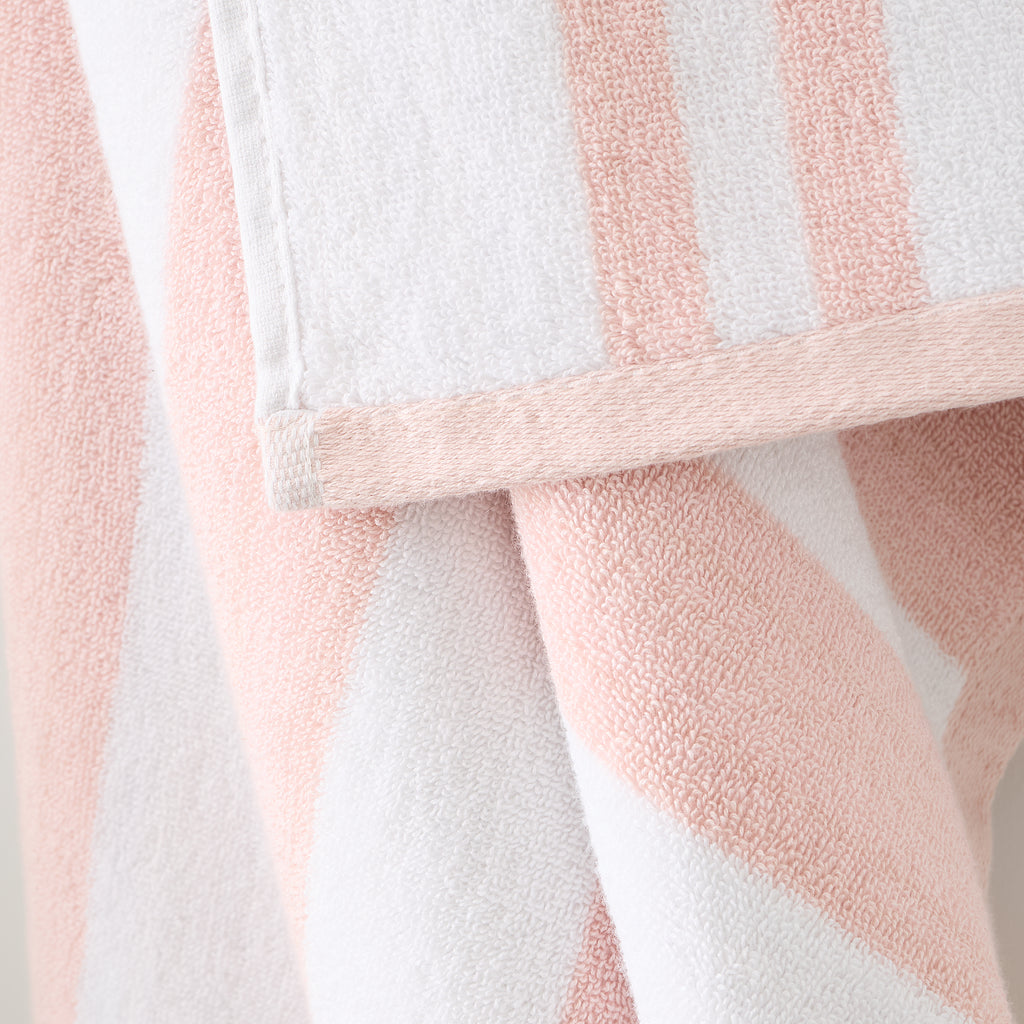 Bianca Reversible Stripe Jacquard 100% Pure Cotton 600gsm Blush Towels