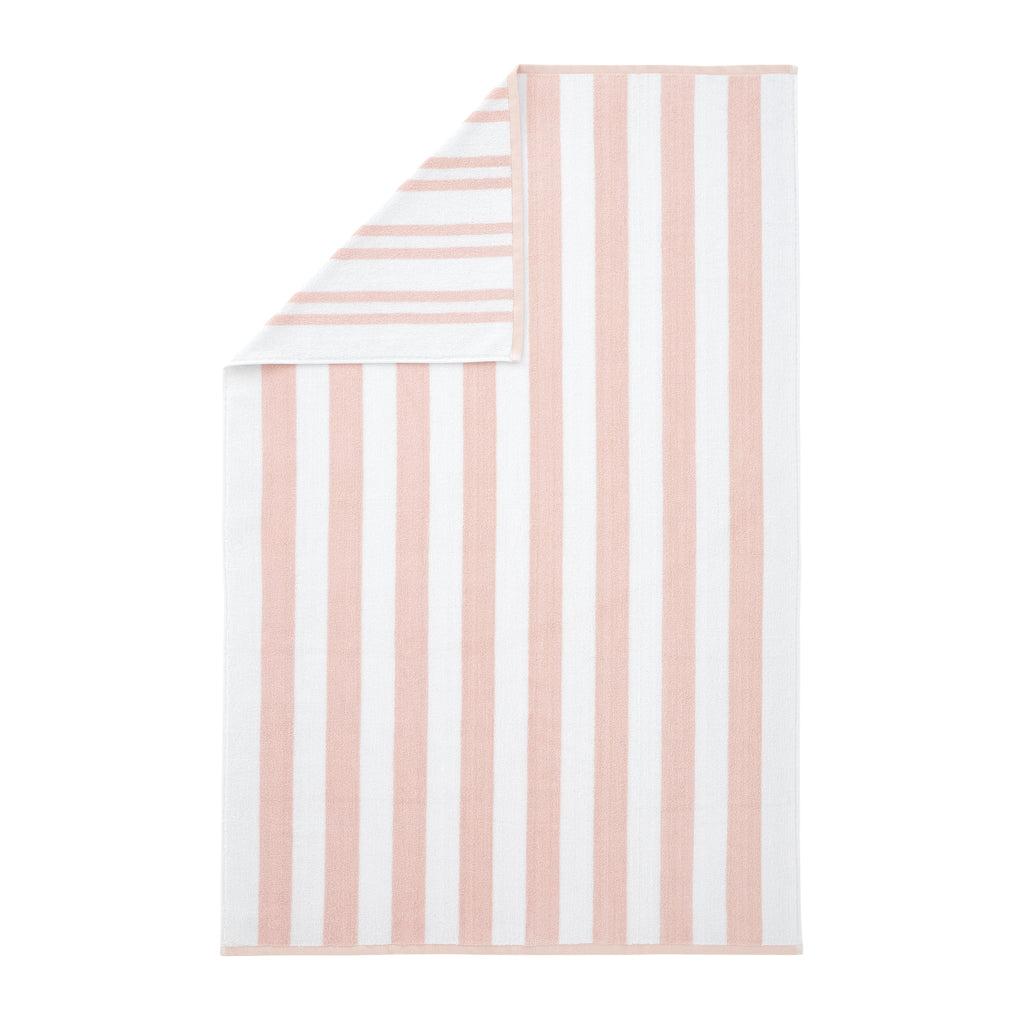 Bianca Reversible Stripe Jacquard 100% Pure Cotton 600gsm Blush Towels