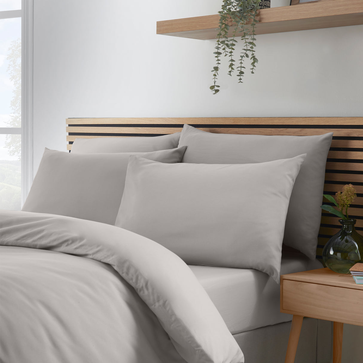 Catherine Lansfield So Soft Non-Iron 100% Polyester Grey Sheets