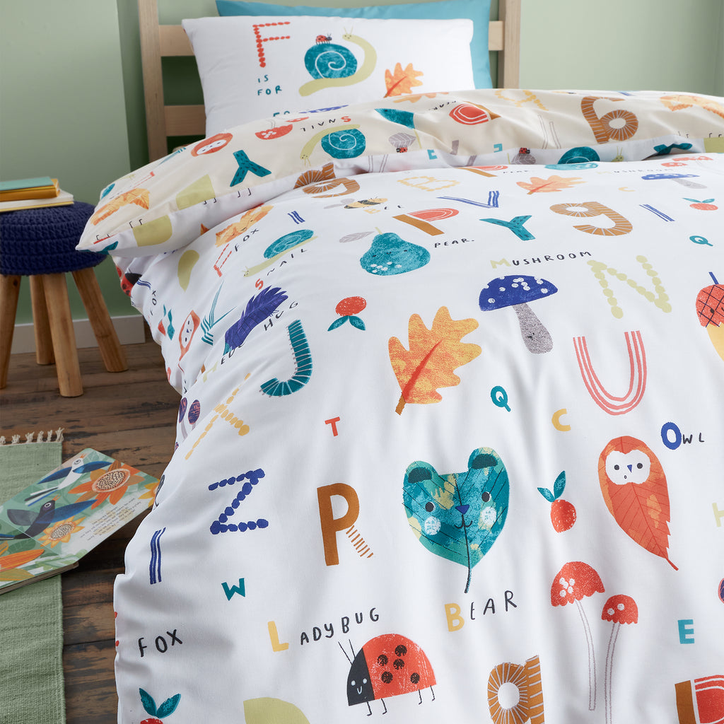 RHS Kids Woodland Alphabet Natural Duvet Set