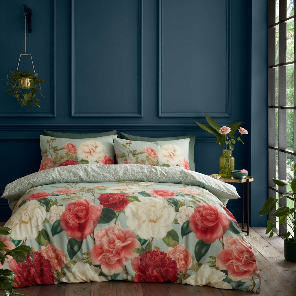 Royal Horticultural Society Rose Garden Green Duvet Set