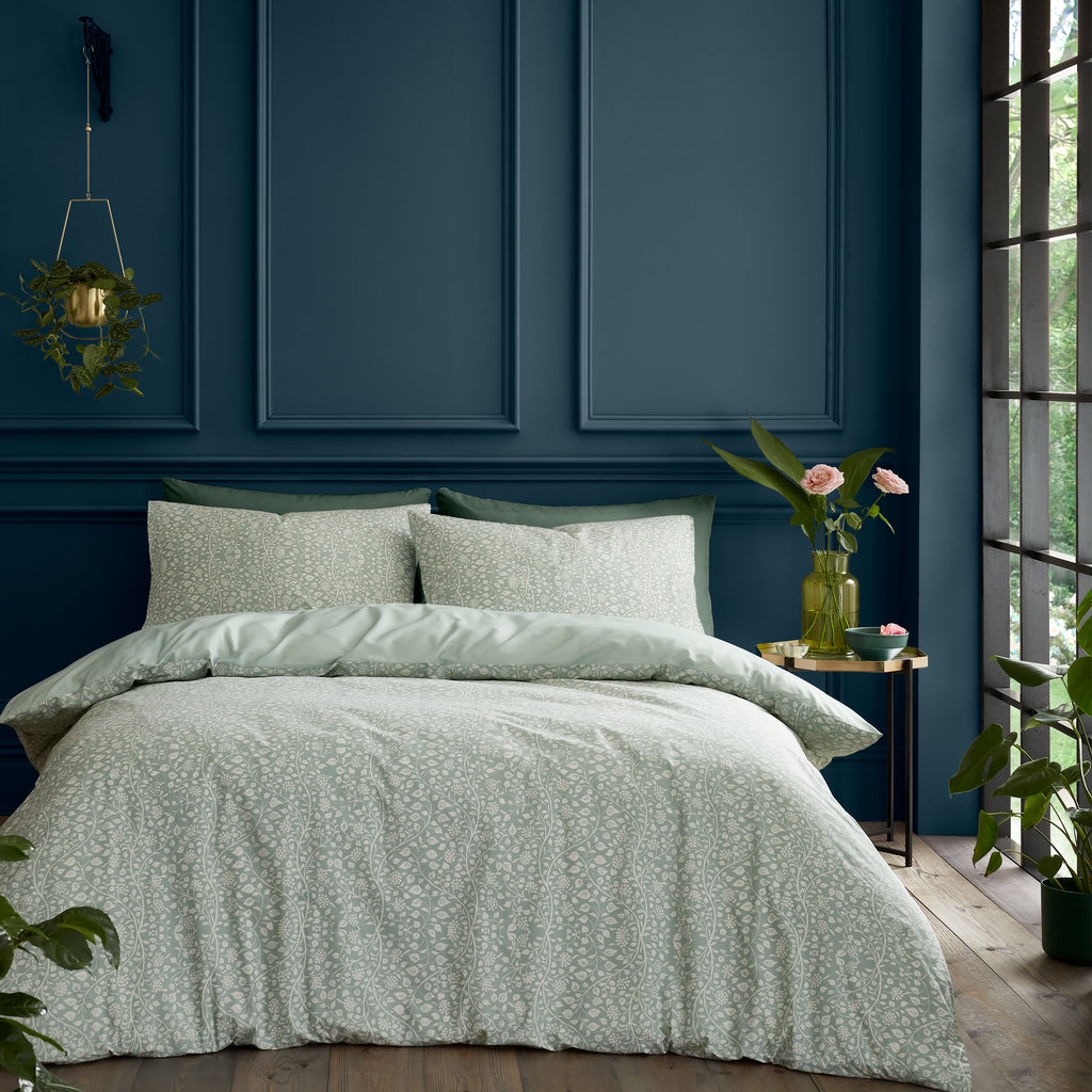 Royal Horticultural Society Rose Garden Green Duvet Set