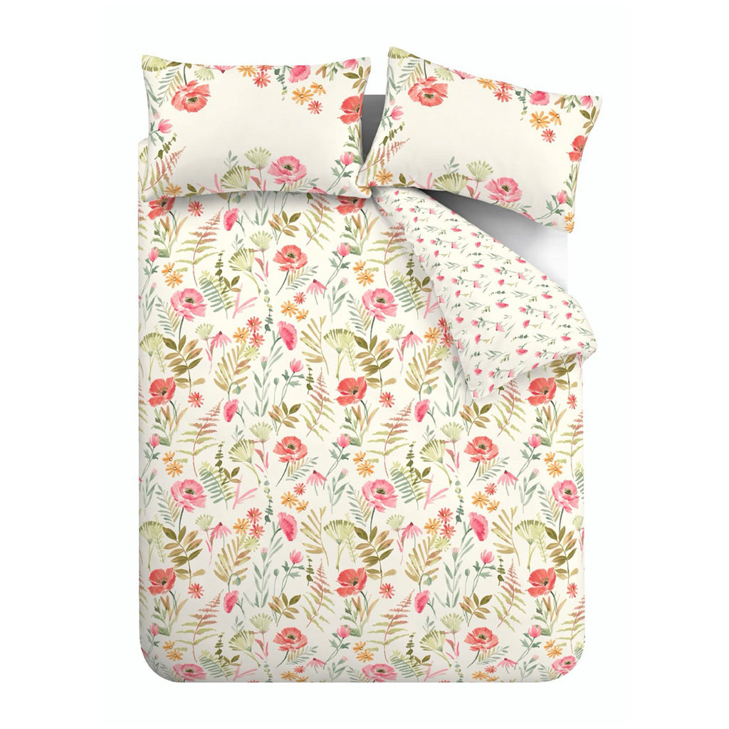 Catherine Lansfield Ella Poppy Cream Duvet Set