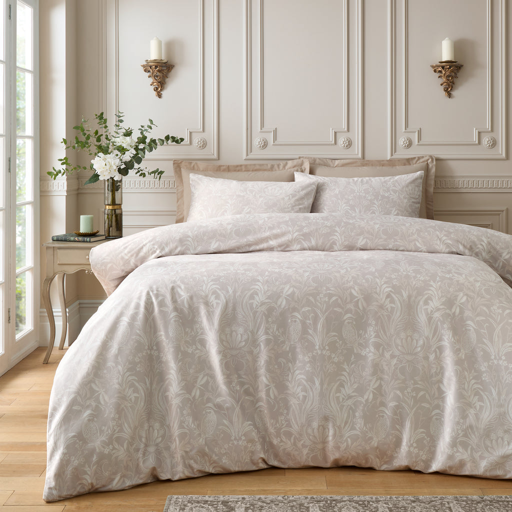 Bridgerton Regal Birds Natural Duvet Set