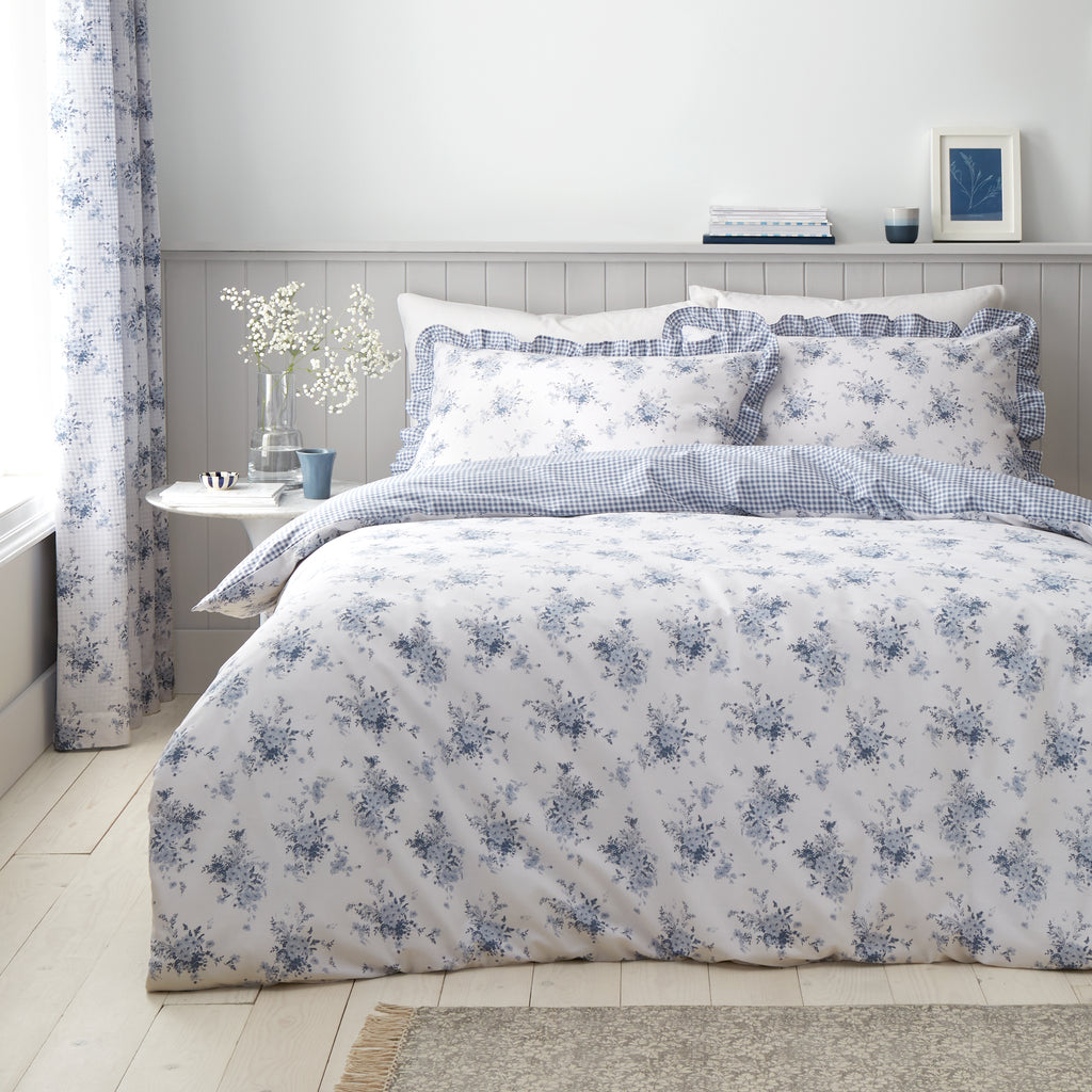 Catherine Lansfield Lucie Floral Blue Duvet Set