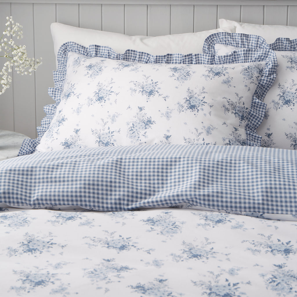 Catherine Lansfield Lucie Floral Blue Duvet Set